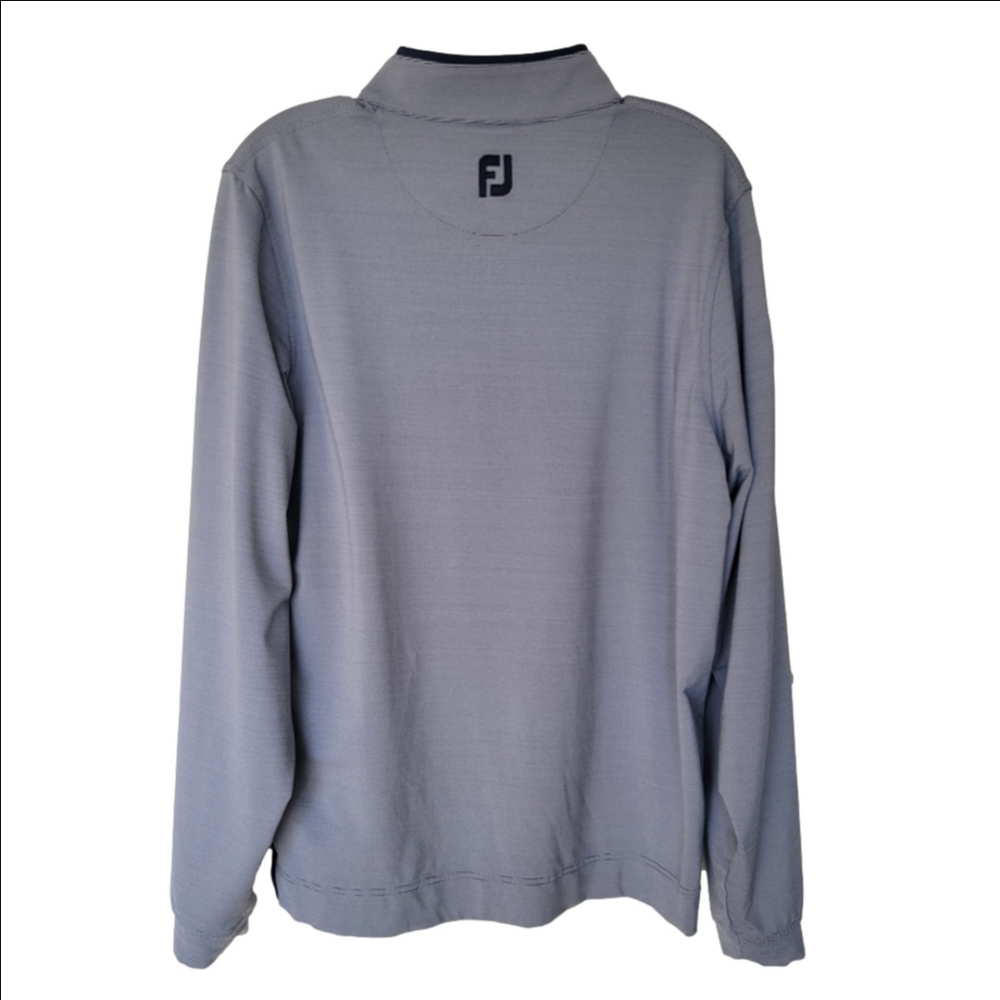 FootJoy Men's Heather Slate Quarter-Zip Pullover - Picture 8 of 8